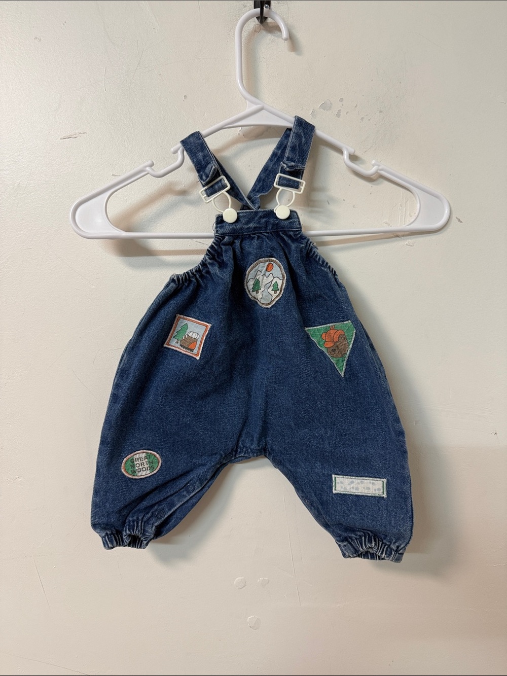 Denim Patch Overalls - Navy Blue Kids Bottoms